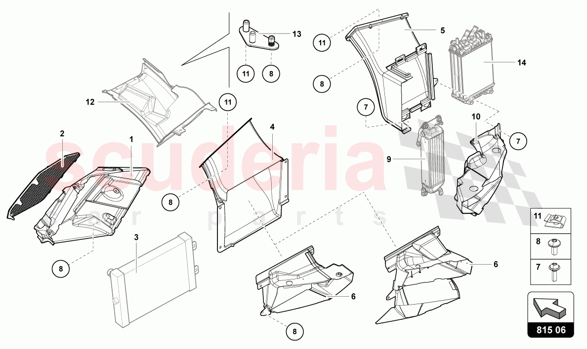 AIR DUCT CARDBOARD of Lamborghini Lamborghini Aventador LP780 Ultimae