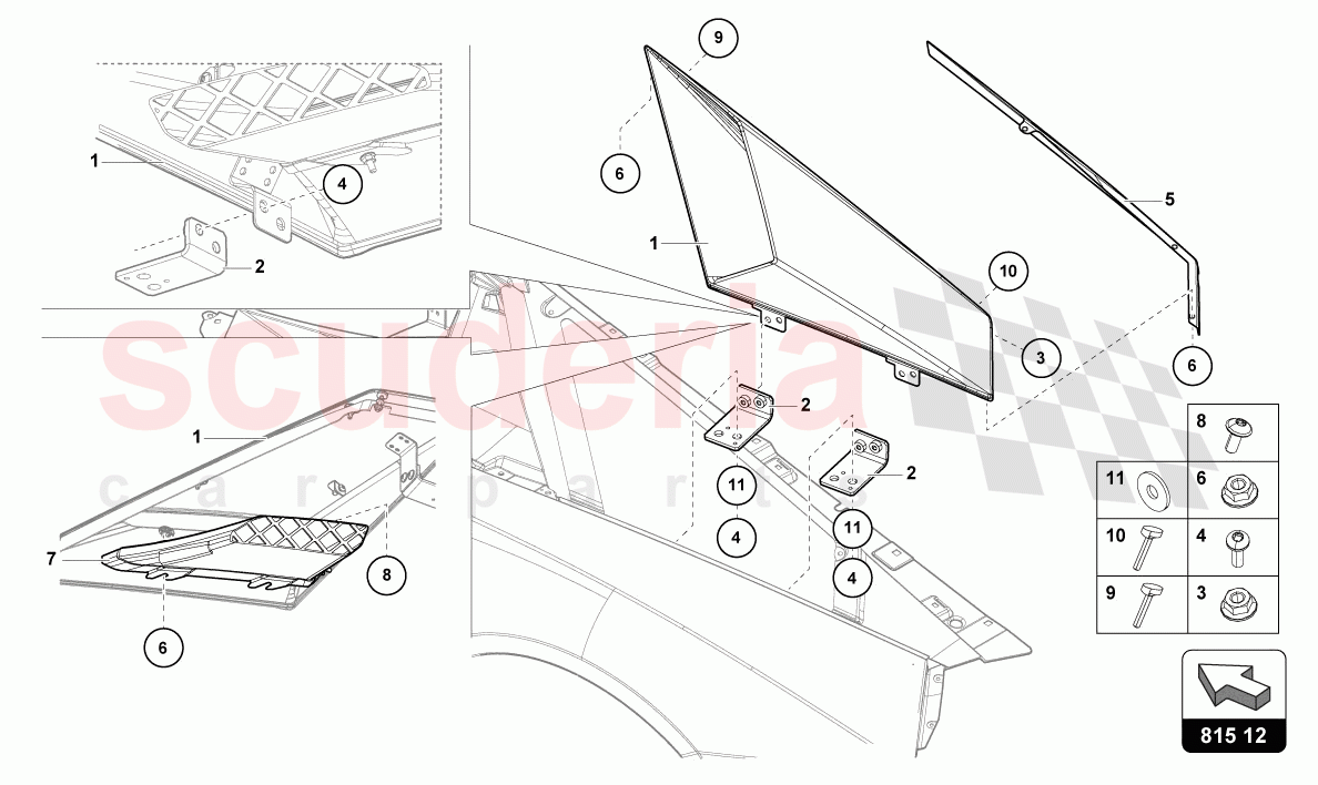 AIR DUCT CARDBOARD of Lamborghini Lamborghini Aventador LP780 Ultimae