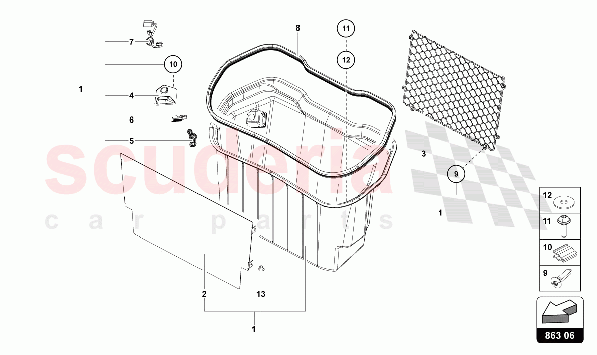 LUGGAGE BOOT TRIMS of Lamborghini Lamborghini Aventador LP780 Ultimae