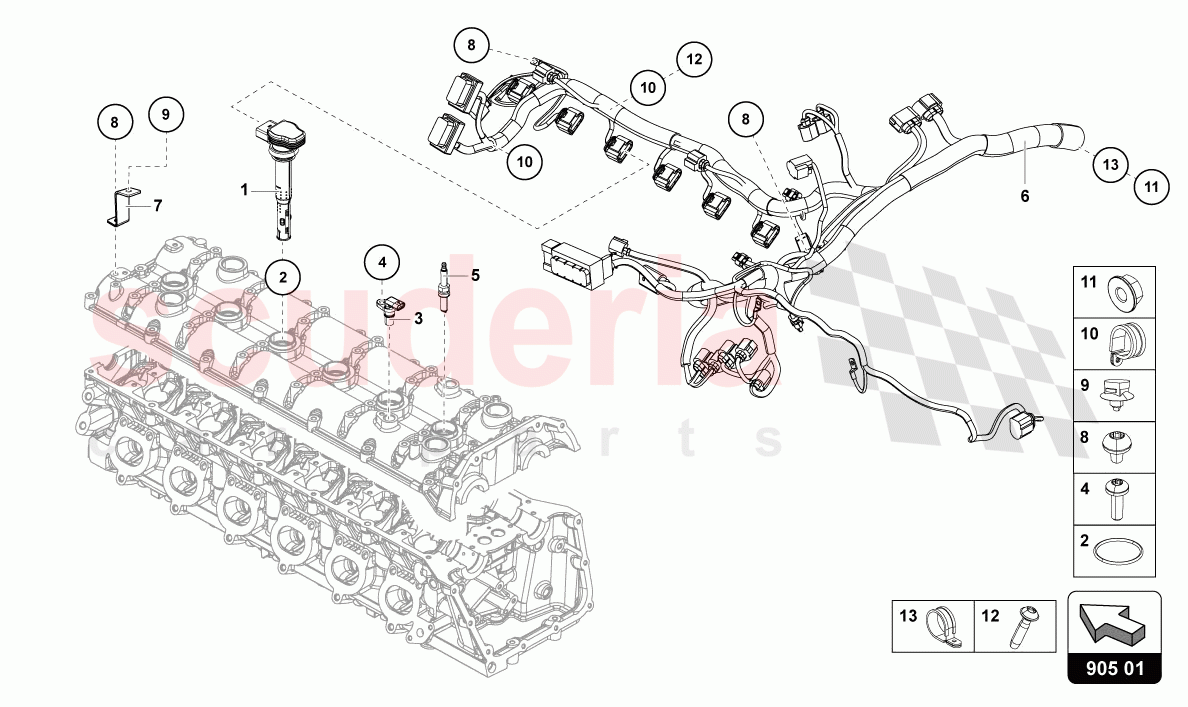 IGNITION SYSTEM of Lamborghini Lamborghini Aventador LP780 Ultimae
