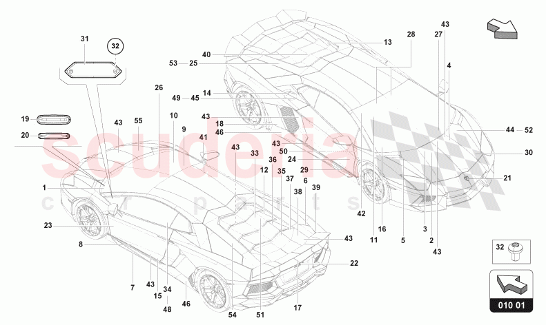 TYPE PLATES of Lamborghini Lamborghini Aventador LP780 Ultimae Roadster