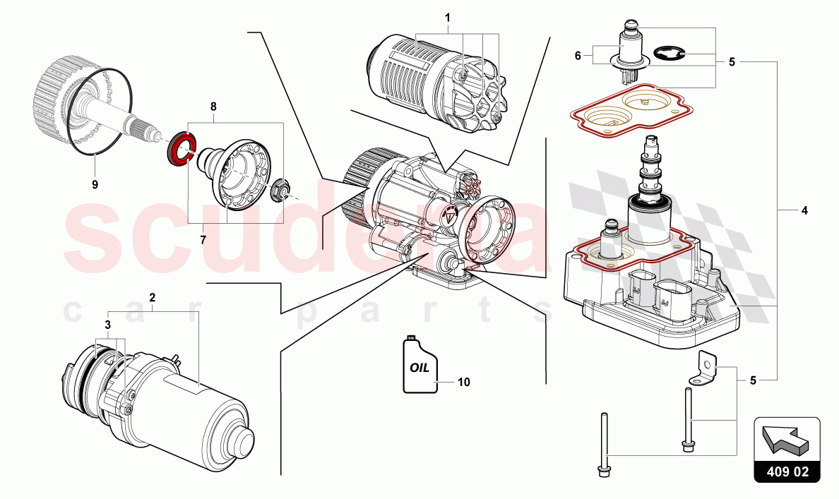 OIL FILTER of Lamborghini Lamborghini Aventador LP780 Ultimae Roadster