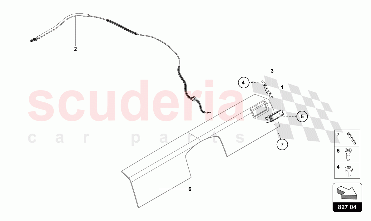 RELEASE LEVER of Lamborghini Lamborghini Aventador LP780 Ultimae Roadster