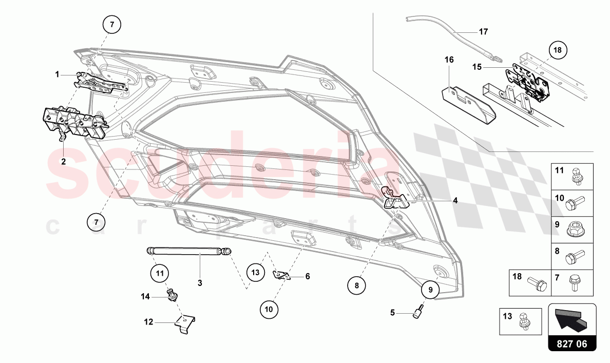 ENGINE COVER WITH INSP. COVER of Lamborghini Lamborghini Aventador LP780 Ultimae Roadster