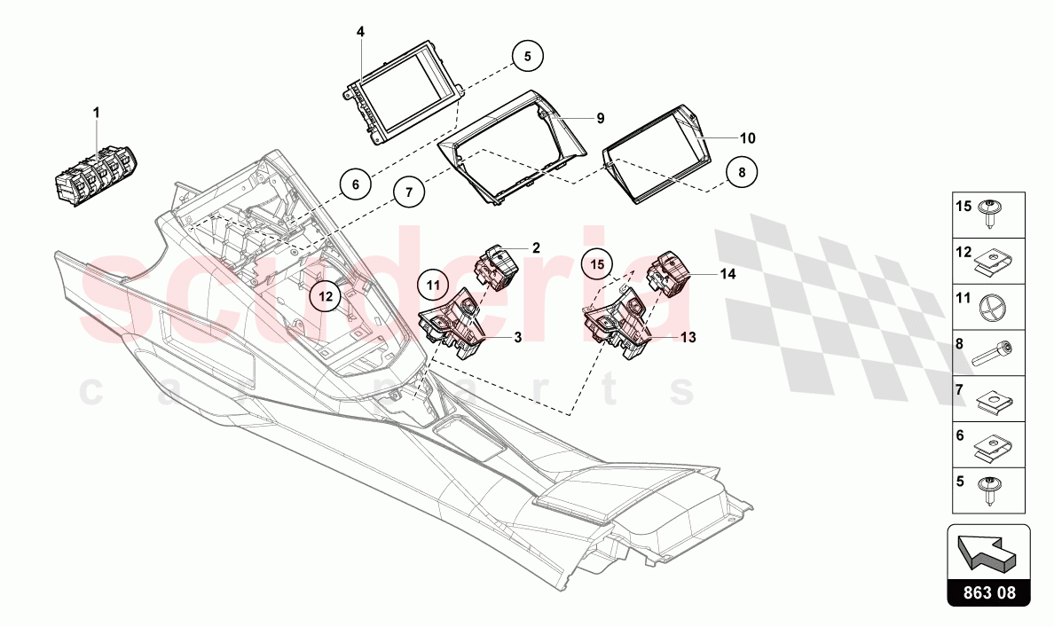 SWITCH UNIT of Lamborghini Lamborghini Aventador LP780 Ultimae Roadster