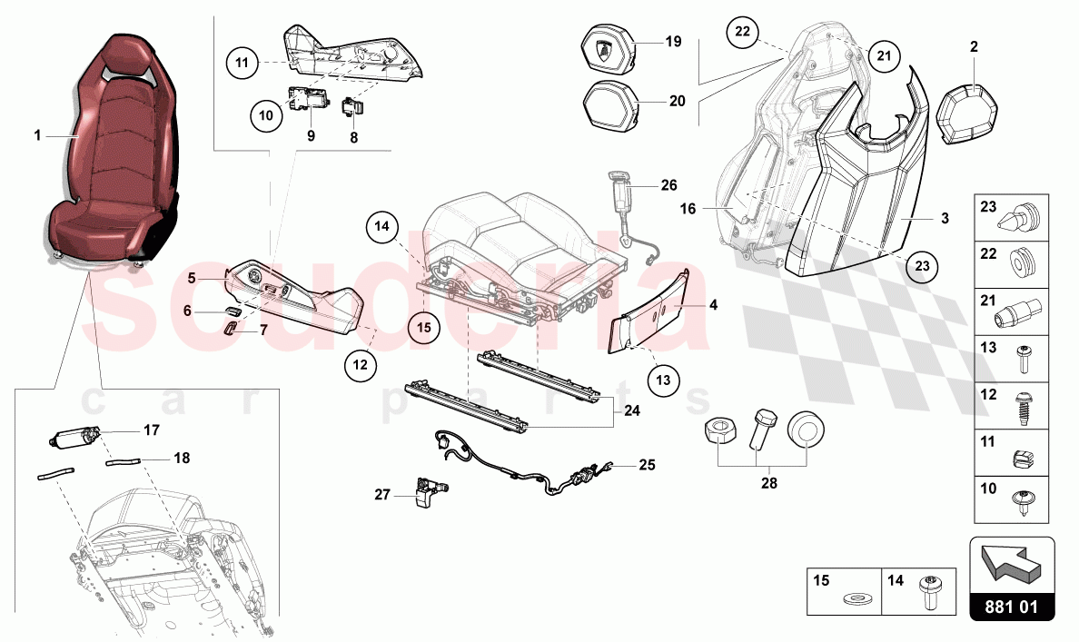 COMFORT SEAT of Lamborghini Lamborghini Aventador LP780 Ultimae Roadster