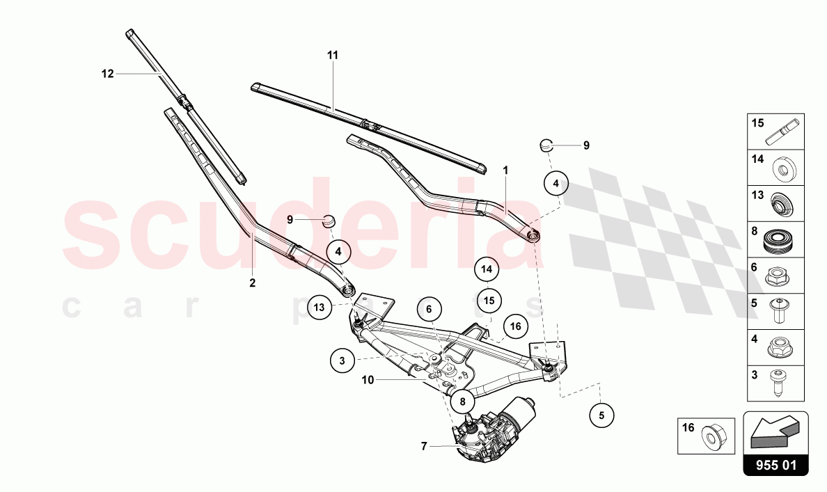 WINDSHIELD WIPER of Lamborghini Lamborghini Aventador LP780 Ultimae Roadster