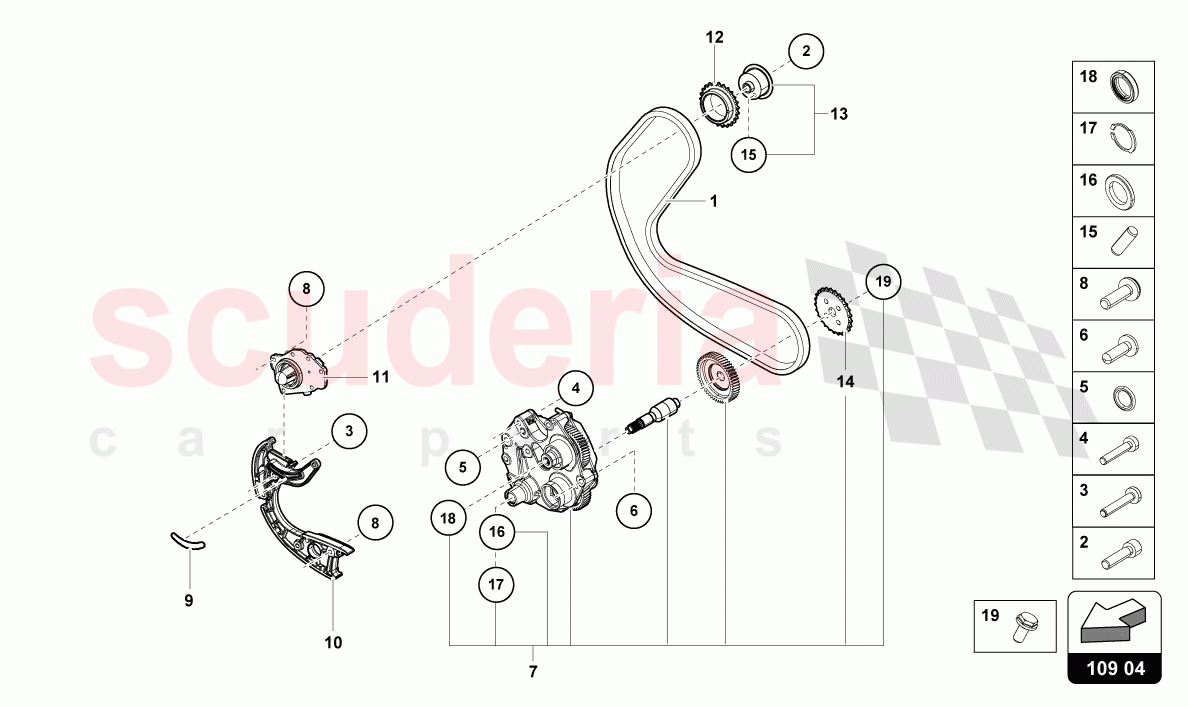 TIMING CHAIN of Lamborghini Lamborghini Huracan Evo Spyder 2WD