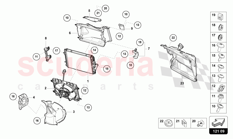 COOLER FOR COOLANT FRONT of Lamborghini Lamborghini Huracan Evo Spyder 2WD