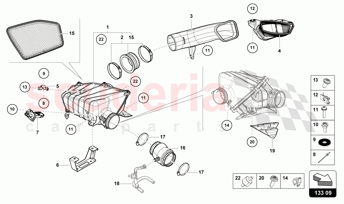 AIR FILTER HOUSING of Lamborghini Lamborghini Huracan Evo Spyder 2WD