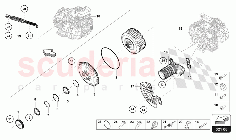 MULTI-PLATE CLUTCH FOR DUAL CLUTCH GEARBOX of Lamborghini Lamborghini Huracan Evo Spyder 2WD