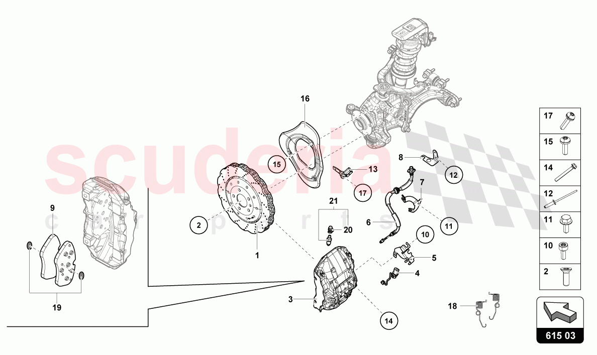 BRAKE DISC (VENTED) FRONT of Lamborghini Lamborghini Huracan Evo Spyder 2WD