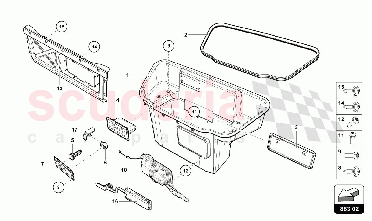 LUGGAGE COMPARTMENT LINING of Lamborghini Lamborghini Huracan Evo Spyder 2WD