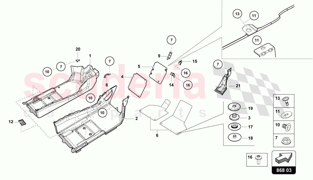 NOISE INSULATION PLATE INNER of Lamborghini Lamborghini Huracan Evo Spyder 2WD