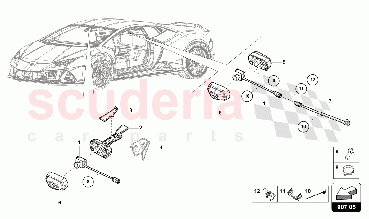 ELECTRICAL PARTS FOR VIDEO RECORDING AND TELEMETRY SYSTEM of Lamborghini Lamborghini Huracan Evo Spyder 2WD