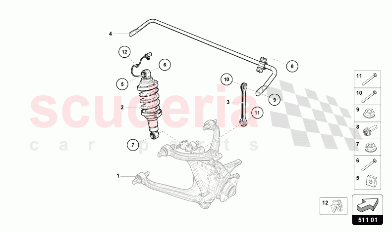 SHOCK ABSORBER REAR of Lamborghini Lamborghini Huracan STO