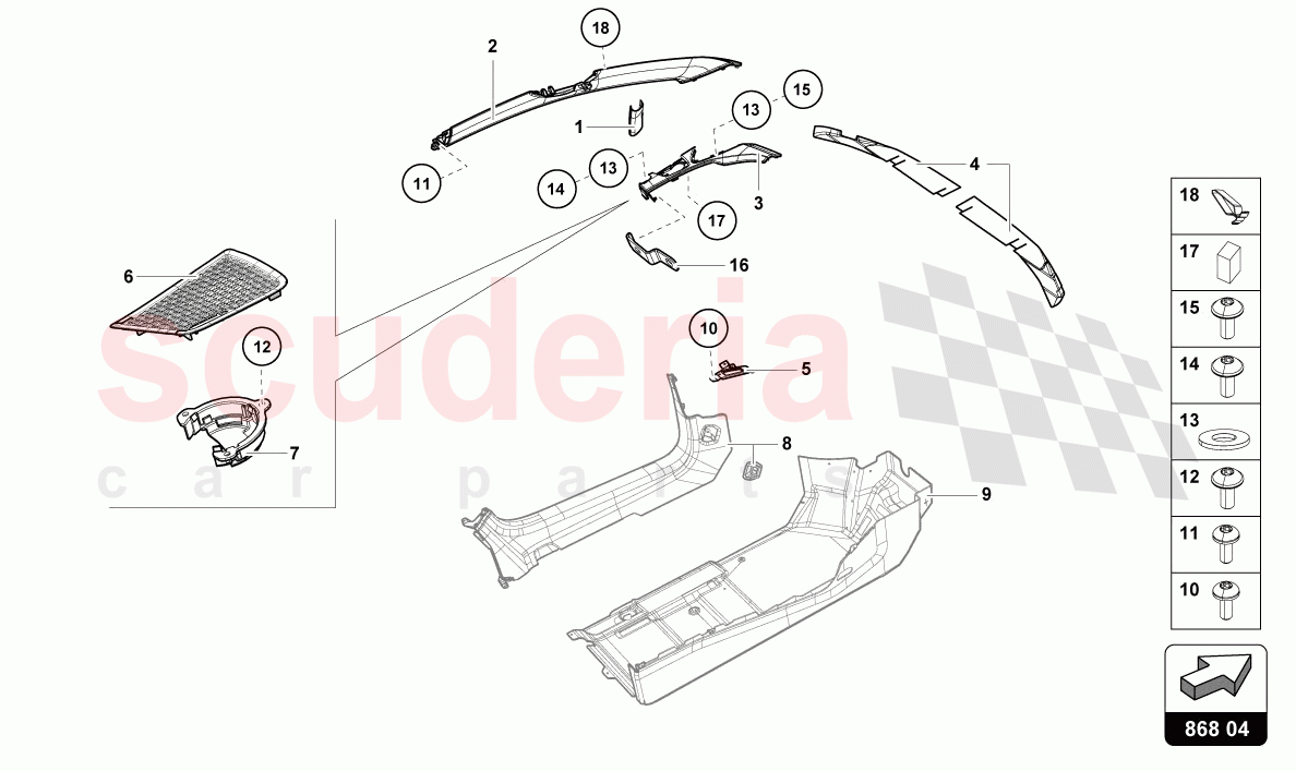 PILLAR TRIM INNER of Lamborghini Lamborghini Huracan STO