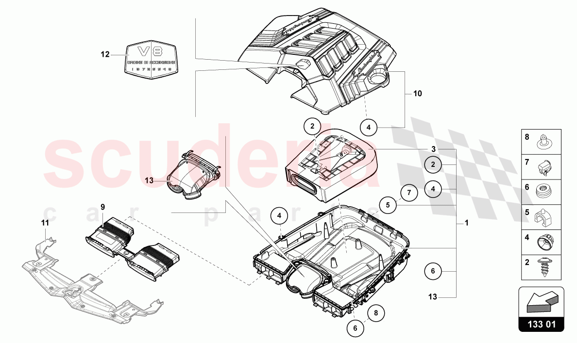 AIR FILTER WITH CONNECTING PARTS of Lamborghini Lamborghini Urus S