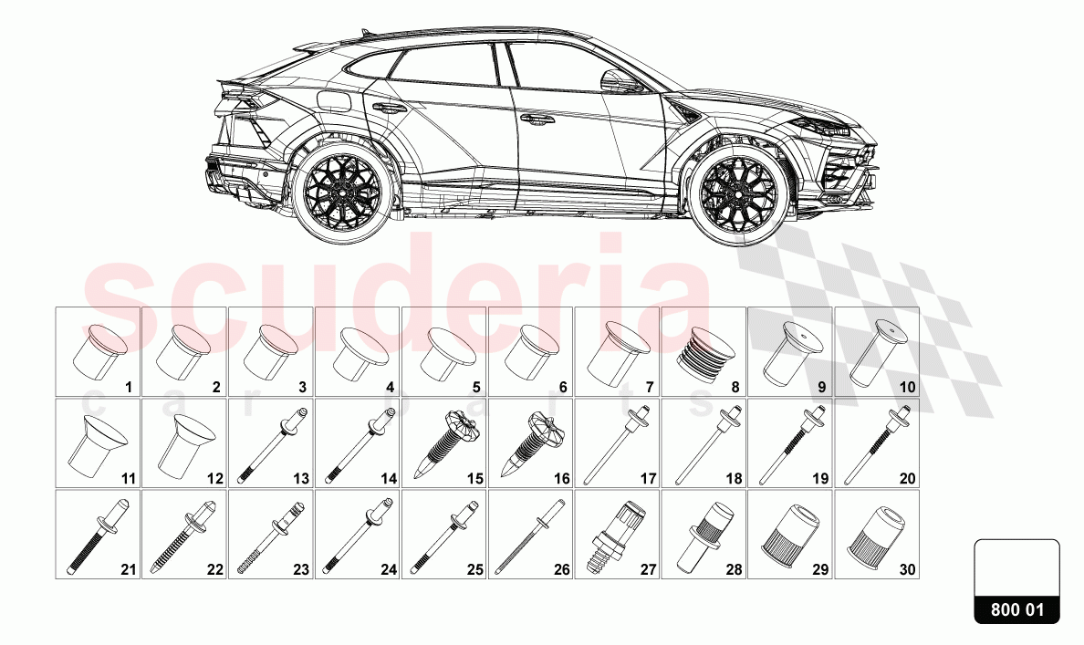 MOUNTING FOR BODYWORK of Lamborghini Lamborghini Urus S