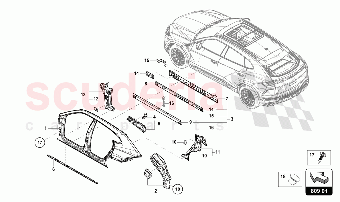 BODY LEFT of Lamborghini Lamborghini Urus S