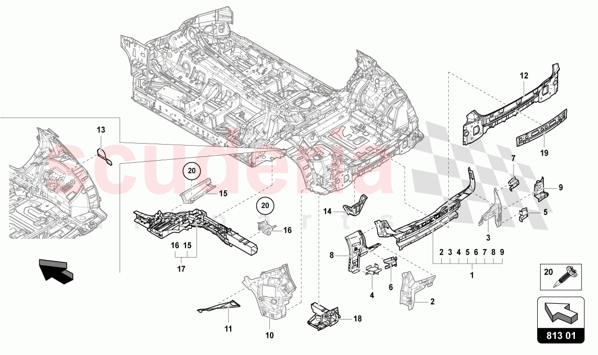 UNDERBODY REAR of Lamborghini Lamborghini Urus S