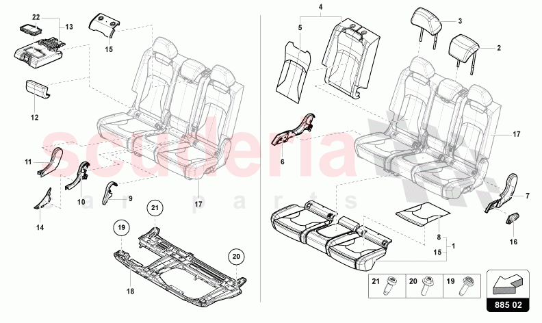 BENCH SEAT (3-SEATER) of Lamborghini Lamborghini Urus S