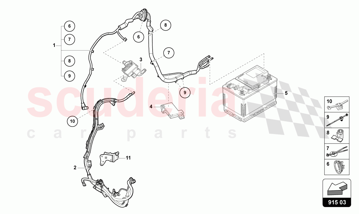 WIRING SET FOR BATTERY +/- of Lamborghini Lamborghini Urus S