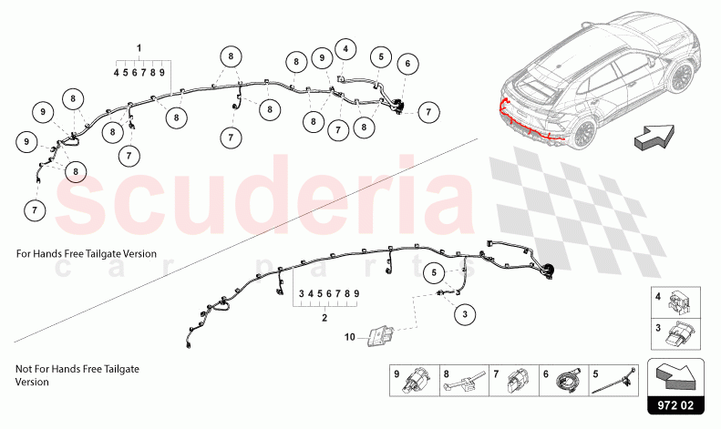WIRING SET FOR BUMPER REAR of Lamborghini Lamborghini Urus S