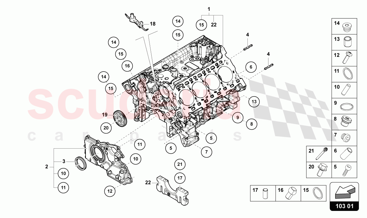 CRANKCASE of Lamborghini Lamborghini Urus (2019-2022)