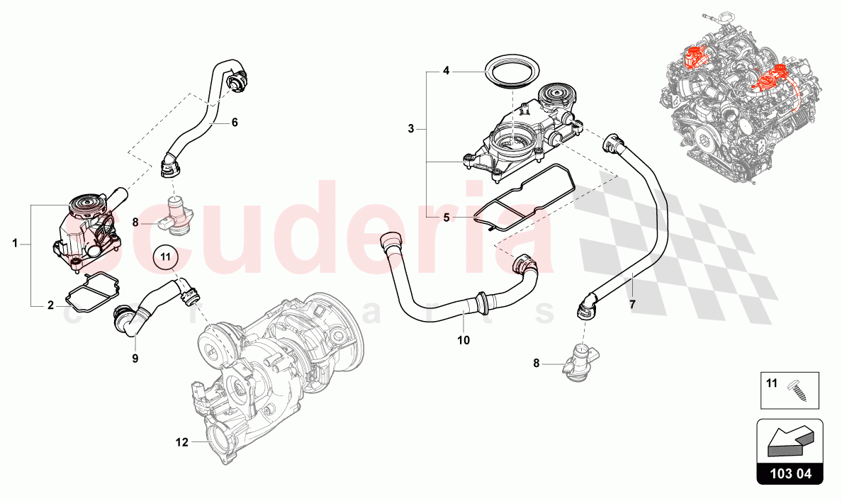 VENTILATION FOR CYLINDER BLOCK of Lamborghini Lamborghini Urus (2019-2022)
