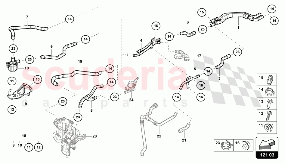 COOLANT PIPE of Lamborghini Lamborghini Urus (2019-2022)