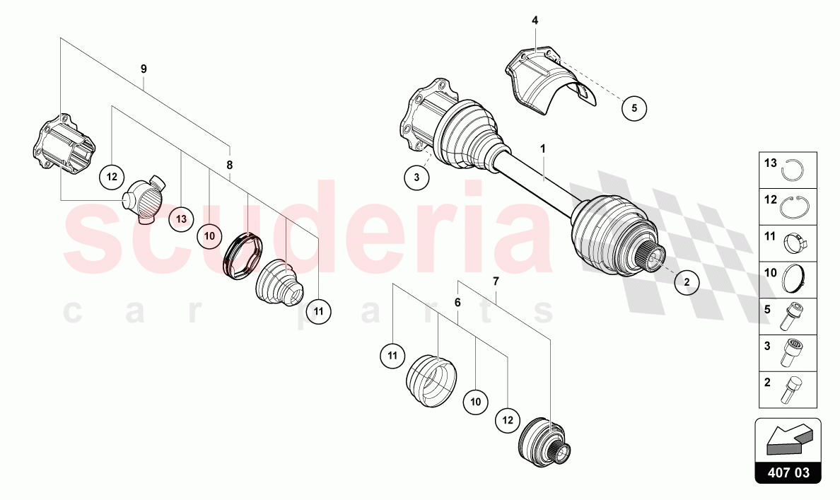 DRIVE SHAFT of Lamborghini Lamborghini Urus (2019-2022)