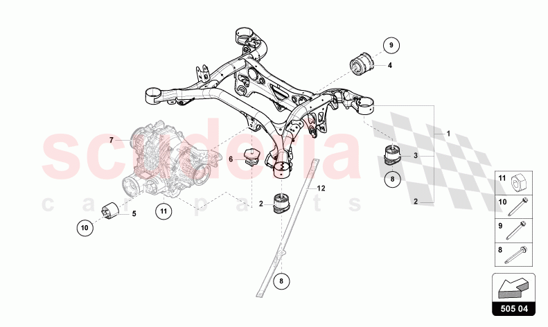SUSPENSION SUB-FRAME REAR of Lamborghini Lamborghini Urus (2019-2022)