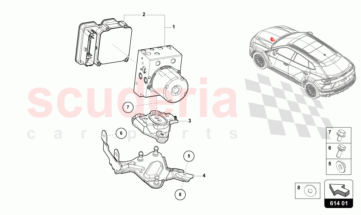 ABS UNIT WITH CONTROL UNIT of Lamborghini Lamborghini Urus (2019-2022)