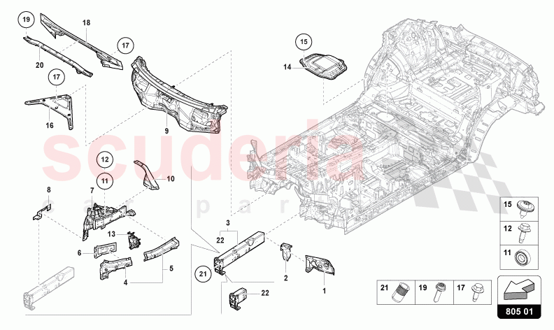 UNDERBODY FRONT of Lamborghini Lamborghini Urus (2019-2022)