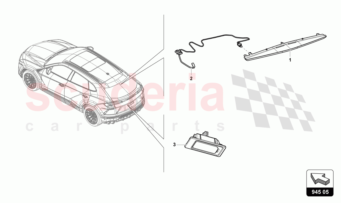 ADDITIONAL BRAKE LIGHT of Lamborghini Lamborghini Urus (2019-2022)
