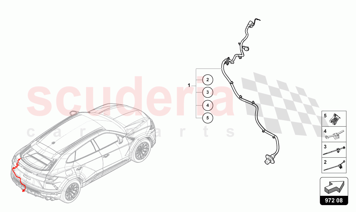 WIRING SET FOR TOW HITCH REAR of Lamborghini Lamborghini Urus (2019-2022)