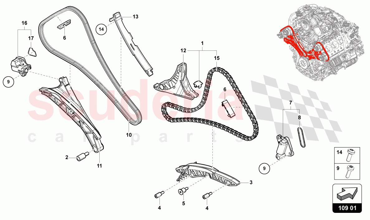 TIMING CHAIN of Lamborghini Lamborghini Urus Performante