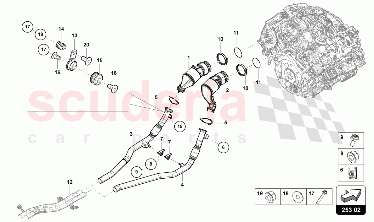 CATALYTIC CONVERTER of Lamborghini Lamborghini Urus Performante