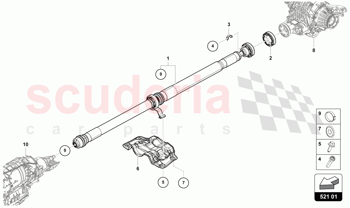 DRIVE SHAFT of Lamborghini Lamborghini Urus Performante