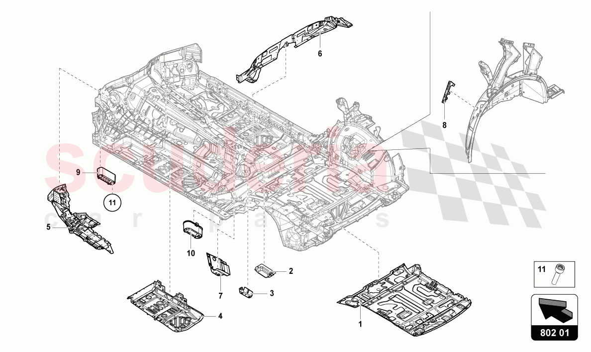 BOTTOM PLATE of Lamborghini Lamborghini Urus Performante