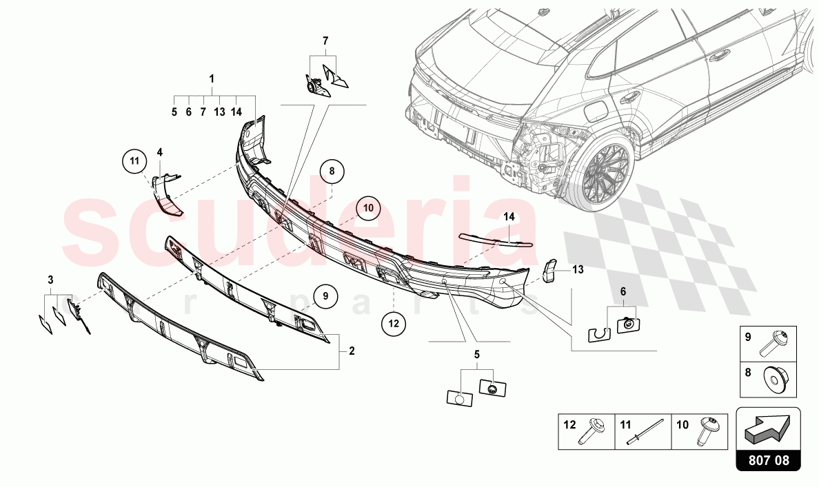 BUMPER, COMPLETE REAR CARBON of Lamborghini Lamborghini Urus Performante