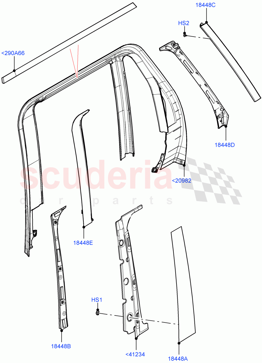 Rear Doors, Hinges & Weatherstrips(Finishers) of Land Rover Land Rover Range Rover (2022+) [3.0 I6 Turbo Diesel AJ20D6]