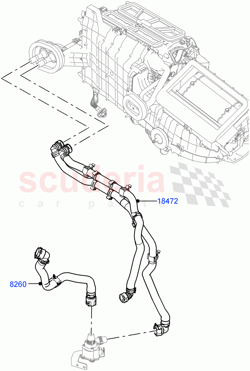 Heater Hoses(2.0L AJ21D4 Diesel Mid,With Ptc Heater,Less Heater)((V)FROMMA000001) of Land Rover Land Rover Range Rover Velar (2017+) [5.0 OHC SGDI SC V8 Petrol]
