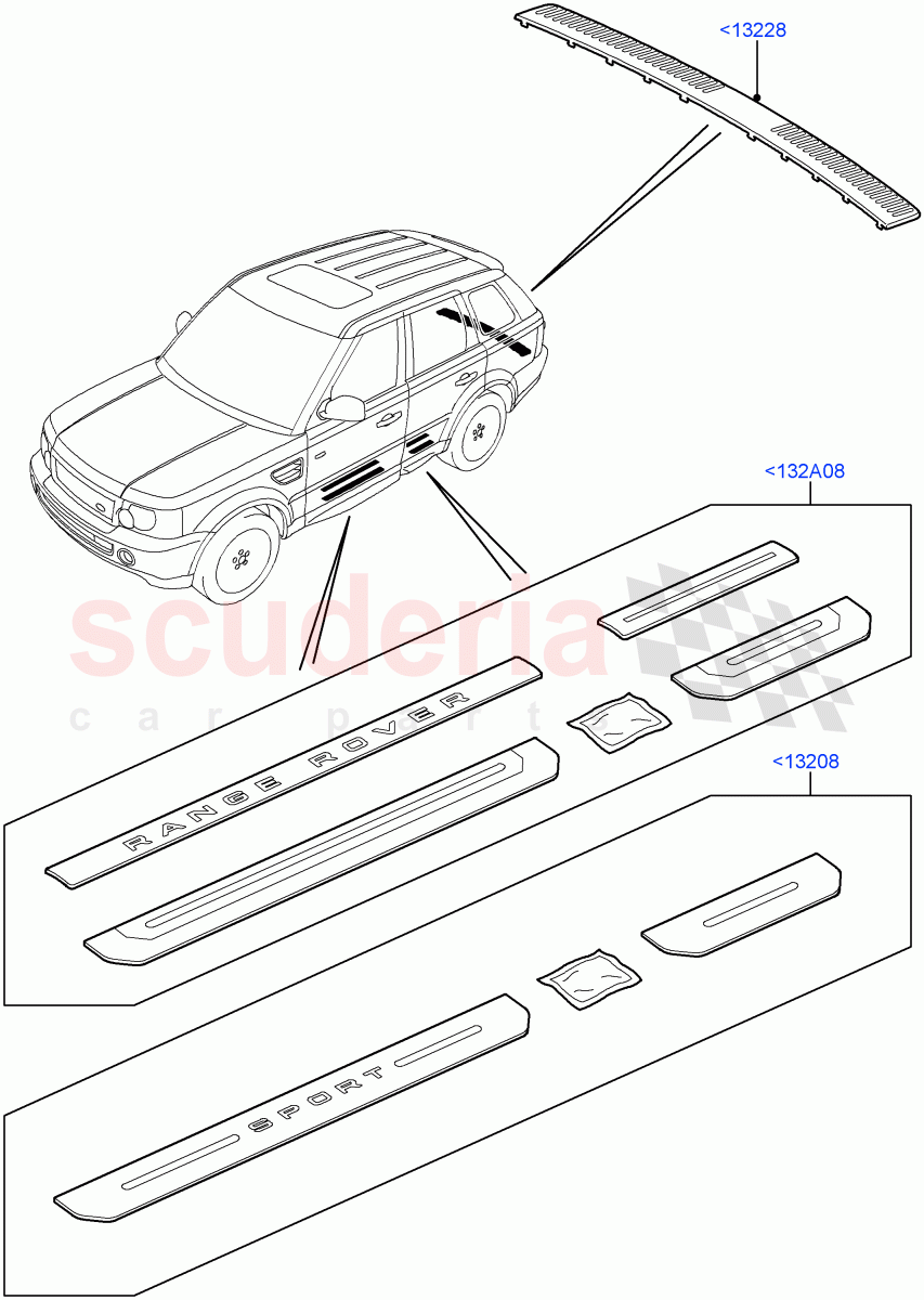 Door Sill Protection(Accessory)((V)TO9A999999) of Land Rover Land Rover Range Rover Sport (2005-2009) [3.6 V8 32V DOHC EFI Diesel]