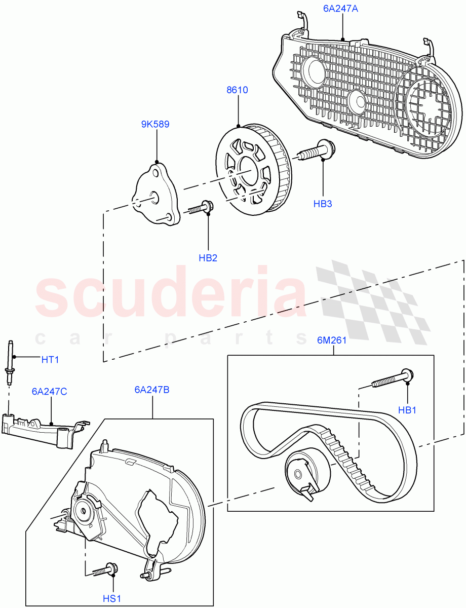 Pulleys And Drive Belts(Rear, Solihull Plant Build)(3.0 V6 Diesel)((V)FROMAA000001) of Land Rover Land Rover Range Rover (2012-2021) [3.0 Diesel 24V DOHC TC]