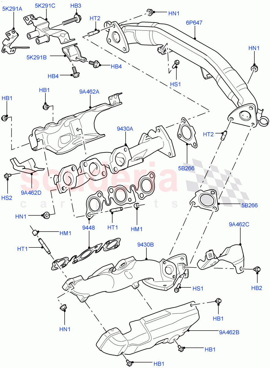 Exhaust Manifold(3.0 V6 Diesel)((V)FROMAA000001) of Land Rover Land Rover Discovery 4 (2010-2016) [3.0 Diesel 24V DOHC TC]
