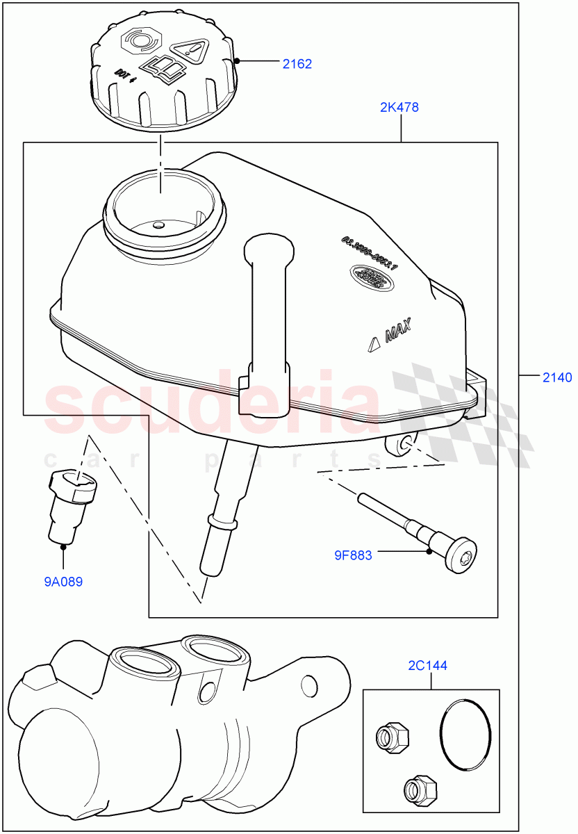 Master Cylinder - Brake System(Changsu (China))((V)FROMFG000001) of Land Rover Land Rover Discovery Sport (2015+) [2.0 Turbo Diesel AJ21D4]