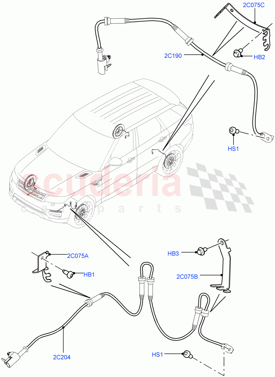 Anti-Lock Braking System(ABS/Speed Sensor) of Land Rover Land Rover Range Rover Sport (2014+) [2.0 Turbo Petrol AJ200P]