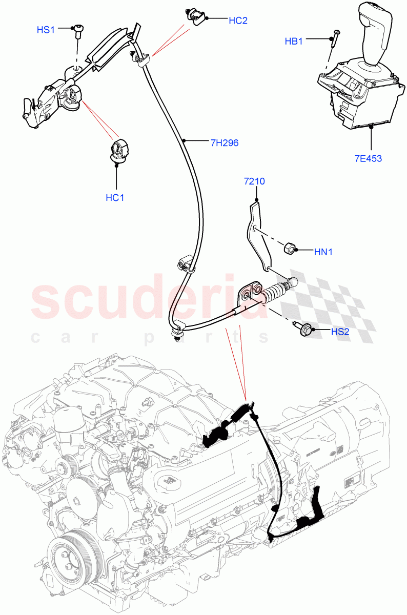 Gear Change-Automatic Transmission(3.0L DOHC GDI SC V6 PETROL,8 Speed Auto Trans ZF 8HP45)((V)FROMHA000001) of Land Rover Land Rover Range Rover Sport (2014+) [4.4 DOHC Diesel V8 DITC]